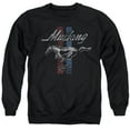 thumbnail image 1 of Ford Mustang Stripes Unisex Adult Crewneck Sweatshirt, Black,X-Large, 1 of 1