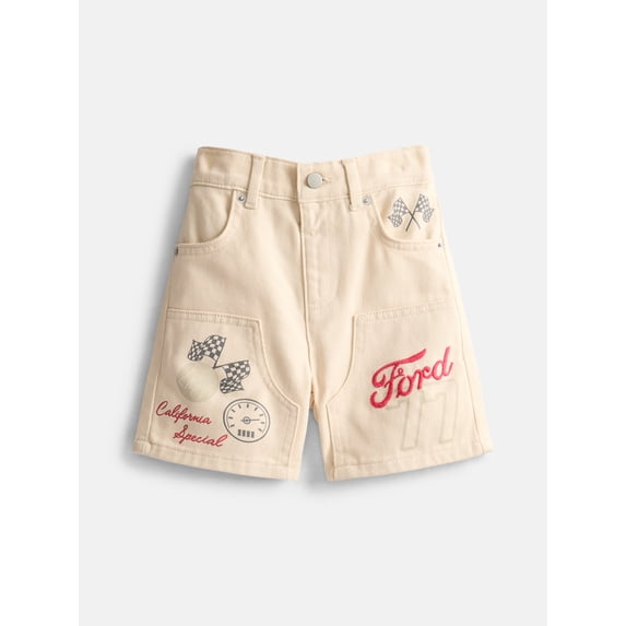 Ford Mustang Toddler Boys Graphic Twill Cotton Shorts, Sizes 12M-5T