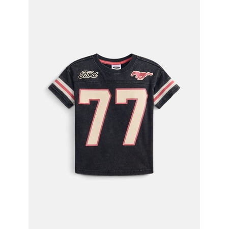 Chevrolet Ford Mustang Toddler Boys Washed Graphic Tee with Short Sleeves, Sizes 12M-5T