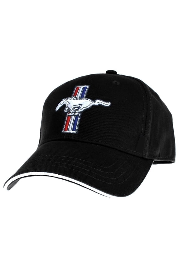 Mustang Tri-Bar Black Cotton Hat