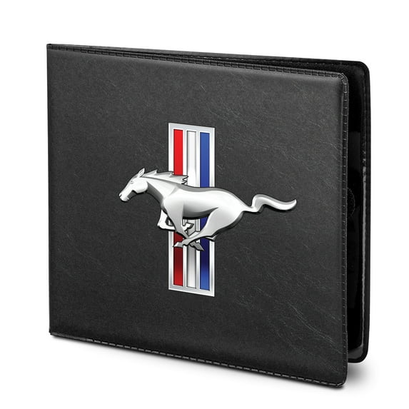 Ford Mustang Tri-Bar Car Auto Insurance Registration PU Leather Document Wallet