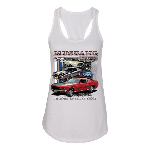 Wild Bobby Ford Mustang Untamed Spirit Mens Cars and Trucks Women Racerback Tank Top