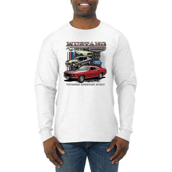 Wild Bobby Ford Mustang Untamed Spirit Mens Cars and Trucks Men Long Sleeve Shirt