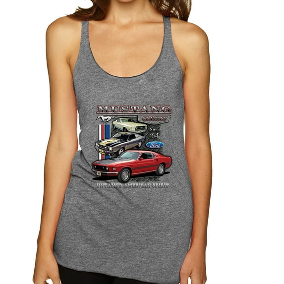 Wild Bobby Ford Mustang Untamed Spirit Mens Cars and Trucks Women Tri-Blend Racerback Tank Top