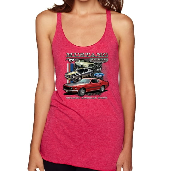 Wild Bobby Ford Mustang Untamed Spirit Mens Cars and Trucks Women Tri-Blend Racerback Tank Top