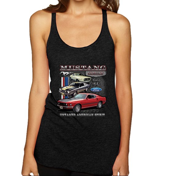 Wild Bobby Ford Mustang Untamed Spirit Mens Cars and Trucks Women Tri-Blend Racerback Tank Top