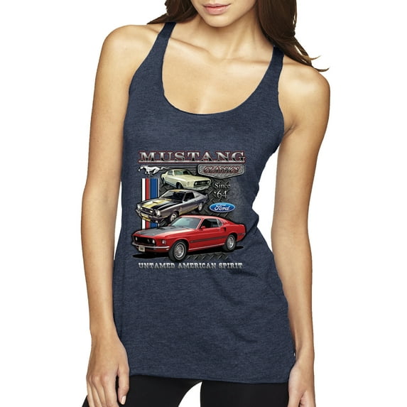Wild Bobby Ford Mustang Untamed Spirit Mens Cars and Trucks Women Tri-Blend Racerback Tank Top