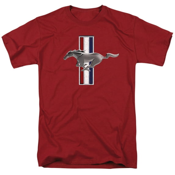Ford Mustang Vintage Stripes S/S Adult 18/1 T-Shirt Cardinal