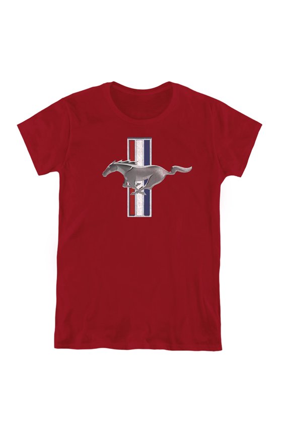 Ford Mustang Vintage Stripes S/S Women's T-Shirt Cardinal