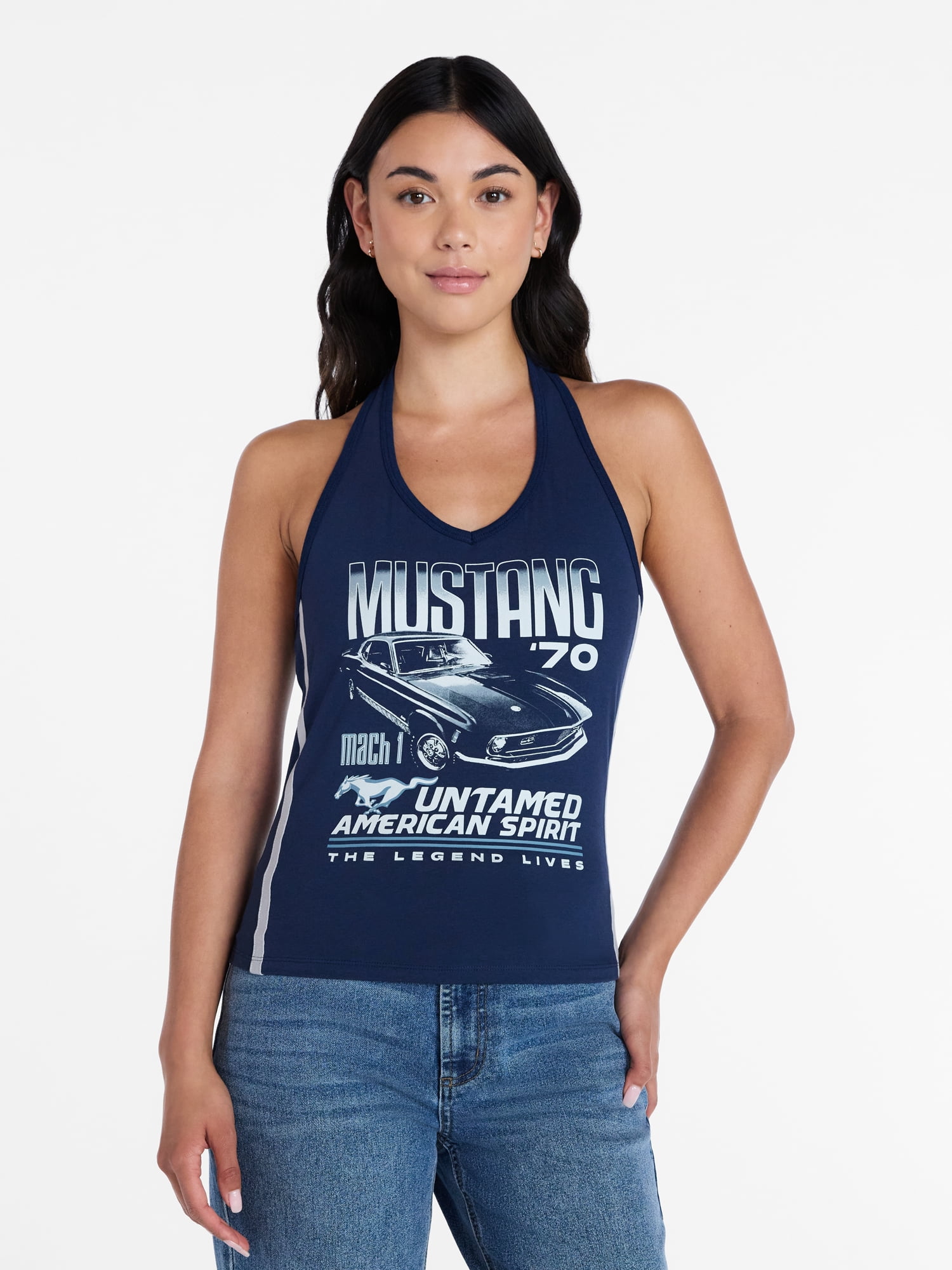 Ford Mustang Women's Graphic Print Halter Top, Sizes XXS-XXL