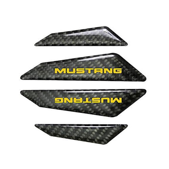 Ford Mustang in Yellow Real Black Carbon Fiber Door Edge Guard Decal