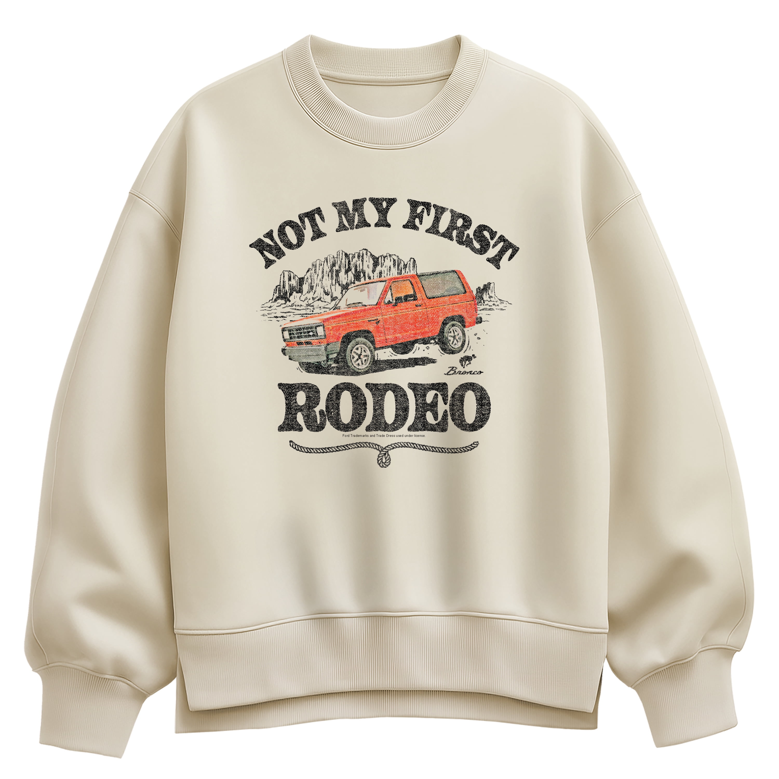 Ford - Not My First Rodeo 1983 Bronco - Ladies Oversized Fleece Crew Sweatshirt