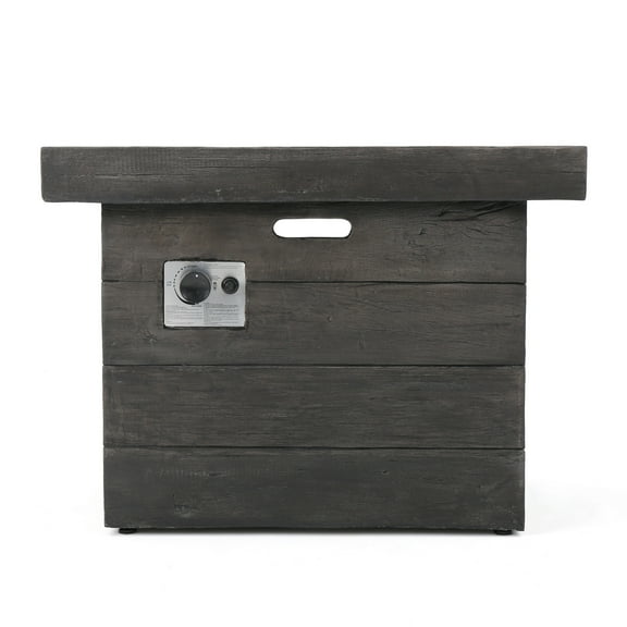 Ford Outdoor Square Lightweight Concrete Fire Pit, Grey