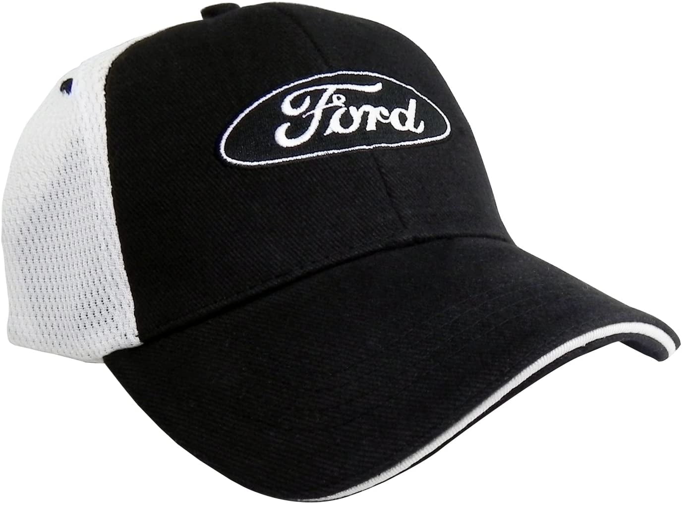 Ford Oval Black and White Mesh Hat