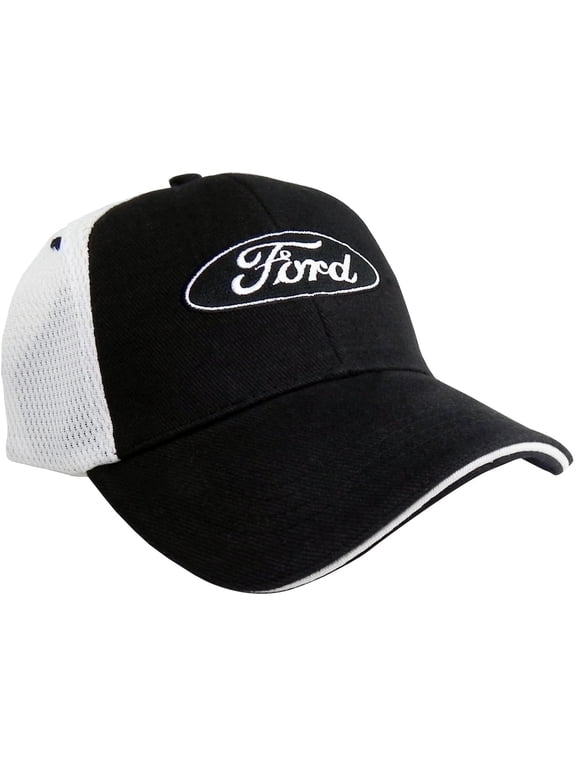 Oval Black and White Mesh Hat