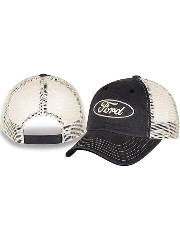 Ford Trucker Hat Logo Car Auto Racing Cap Gray Mesh