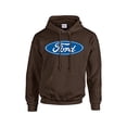 thumbnail image 1 of Ford Oval Hooded Sweatshirt Ford Logo Design Hoodie Motor Company Car Enthusiast Pullover Hood Classic Retro-Brown-XL, 1 of 7