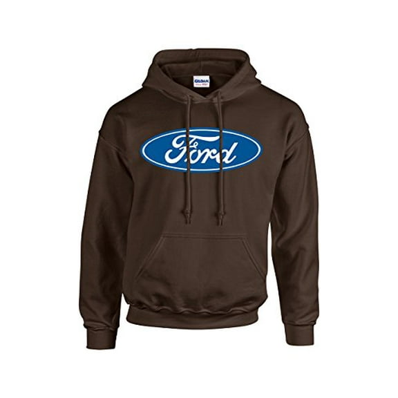 Ford Oval Hooded Sweatshirt Ford Logo Design Hoodie Motor Company Car Enthusiast Pullover Hood Classic Retro-Brown-XL