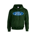 thumbnail image 1 of Ford Oval Hooded Sweatshirt Ford Logo Design Hoodie Motor Company Car Enthusiast Pullover Hood Classic Retro-Forest-Large, 1 of 7