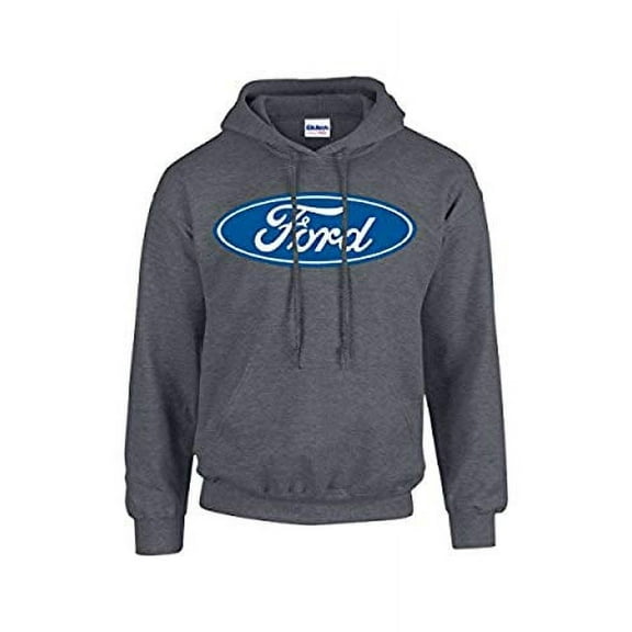 Ford Oval Hooded Sweatshirt Ford Logo Design Hoodie Motor Company Car Enthusiast Pullover Hood Classic Retro-HeatherGray-XXL