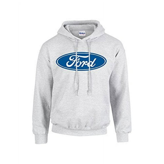 Ford Oval Hooded Sweatshirt Ford Logo Design Hoodie Motor Company Car Enthusiast Pullover Hood Classic Retro-Lightgrey-XXL