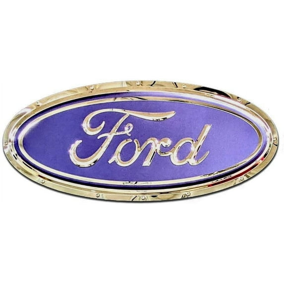 Ford Oval Logo Stainless Steel Wall Hanging Sign - Blue/Chrome : 16" x 22"