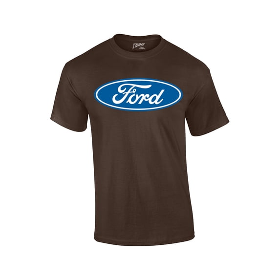 Ford Oval Logo T-shirt Official Ford Motor Company Crest Car Enthusiast Tee Classic Retro Performance-Brown-Small