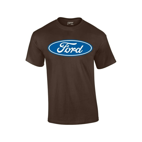 Ford Oval Logo T-shirt Official Ford Motor Company Crest Car Enthusiast Tee Classic Retro Performance-Brown-XXL