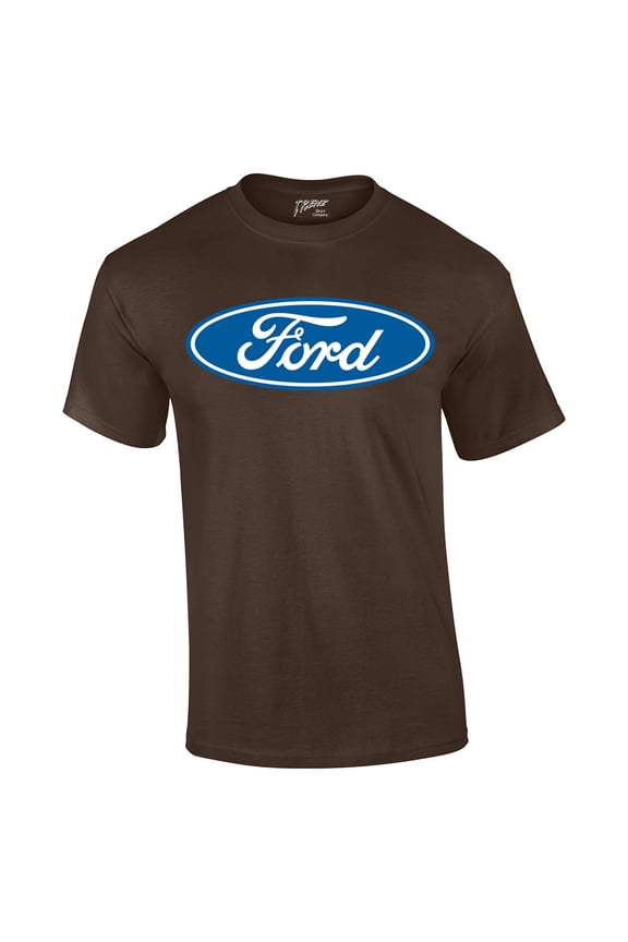 Ford Oval Logo T-shirt Official Ford Motor Company Crest Car Enthusiast Tee Classic Retro Performance-Brown-XXXL
