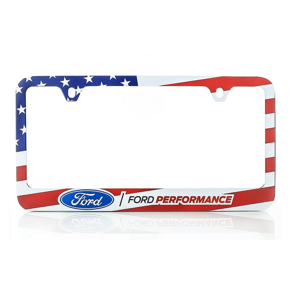 Ford Performance American Flag Patriotic Red White Blue License Plate Frame