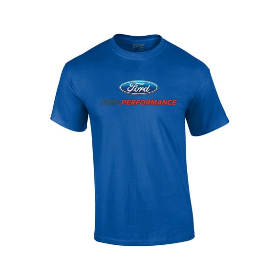 Ford Performance Logo Adult Short Sleeve T-shirt-Royal-Large