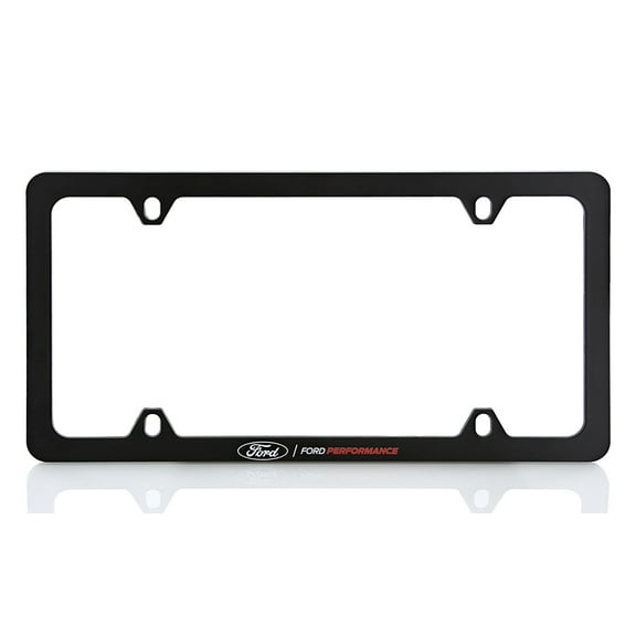 Ford Performance UV Printed Black Plastic Thin Rim License Plate Frame Holder 4 Hole