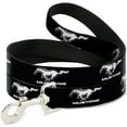 thumbnail image 1 of Ford Pet Leash, Dog Leash, Ford Mustang Black White Logo Repeat, 6 Feet Long 1.5 Inch Wide, 1 of 4