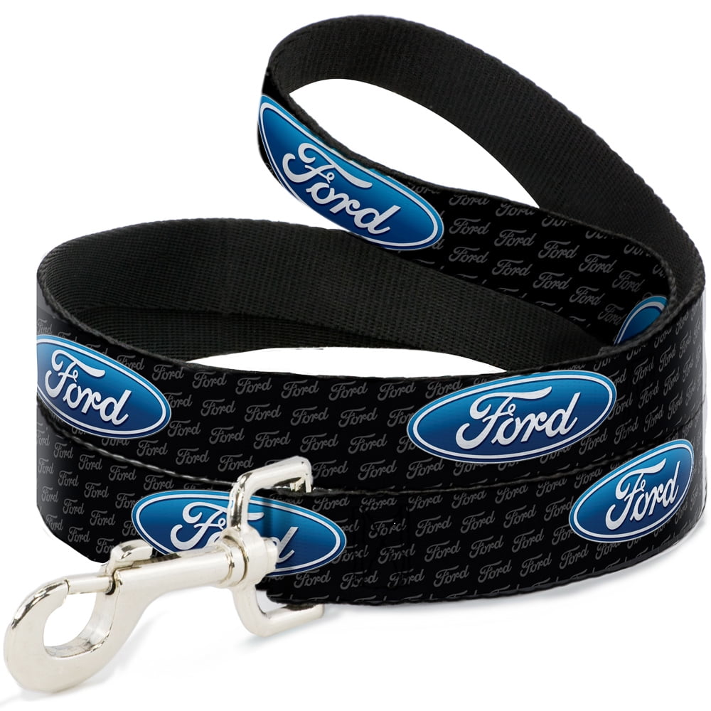 Ford Pet Leash, Dog Leash, Ford Oval Repeat Text, 4 Feet Long 1.0 Inch Wide