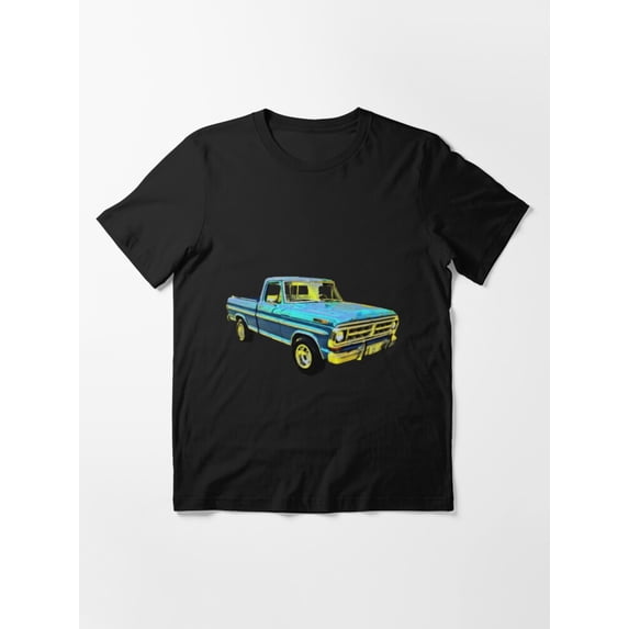 Ford Pickup Truck Neon Cyan Design Old School Hot Rod Style Classic Unisex T-Shirt up to Size 5XL