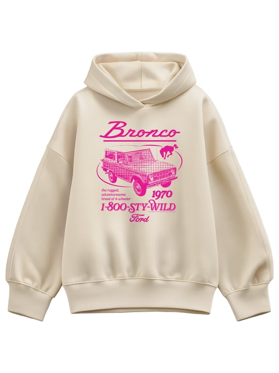 - Pink 1970 Bronco Women's Oversized Fleece Hoodie Sweatshirt