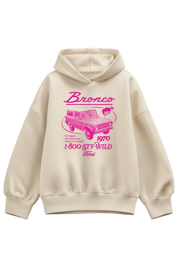 - Pink 1970 Bronco - Women's Oversized Fleece Hoodie Sweatshirt