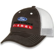Ford Power Stroke Diesel Mens Licensed Embroidered Trucker Hat Cap - Brown/White