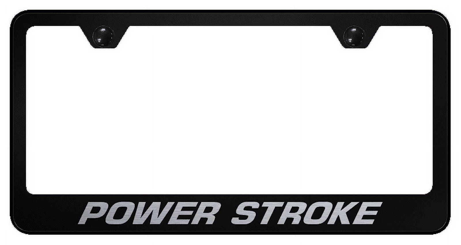 Ford Powerstroke Laser Etched Logo Stainless Steel License Plate Frame