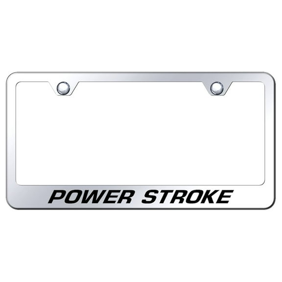 Ford Powerstroke Laser Etched Logo Stainless Steel License Plate Frame (Chrome)