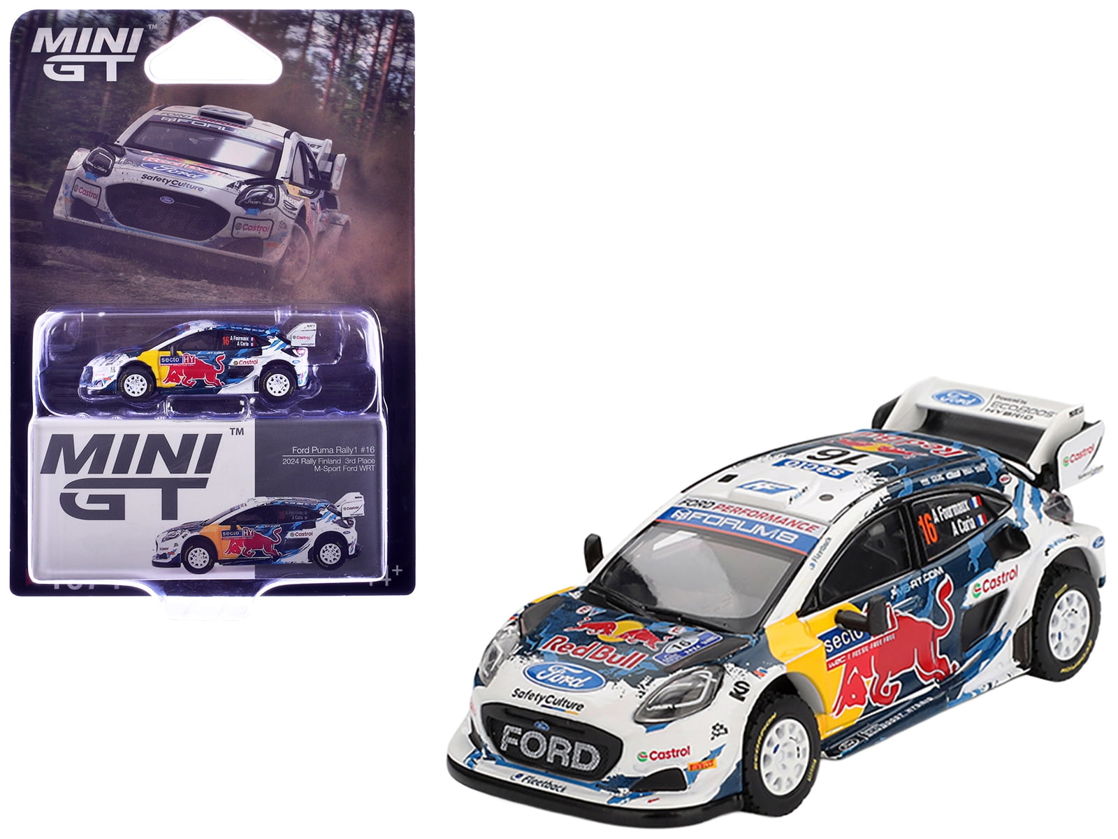 Ford Puma Rally1 #16 "M-Sport Ford WRT" 3rd Place "Rally Finland" (2024) Limited Edition 1/64 Diecast Model Car by Mini GT