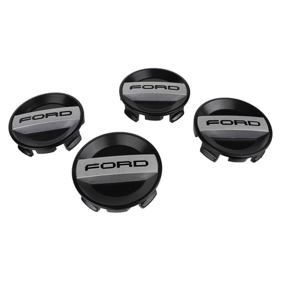 Ford Racing Ford Truck/SUV Black And Chrome Wheel Center Cap Kit