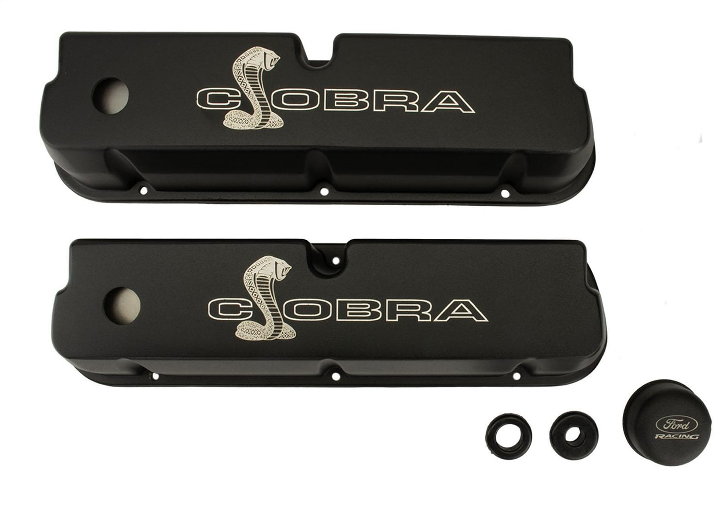 Ford Racing M-6582-LE302SBK SBF Black Valve Cover with Cobra Logo