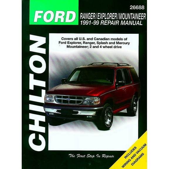Ford Ranger/Explorer/Mountaineer (1991-99) for of Ford Ranger, Explorer, Splash & Mercury Mountaineer for 2 & 4 wheel drive Chilton Repair Manual (USA) ^