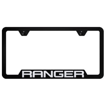 Ford Ranger Laser Etched Logo Cut-Out License Plate Frame (Black)