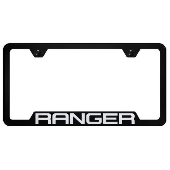 Ford Ranger Laser Etched Logo Cut-Out License Plate Frame (Black)