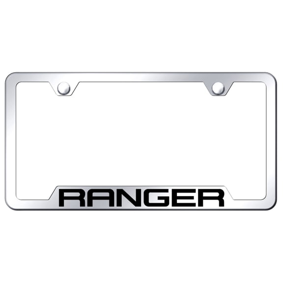 Ford Ranger Laser Etched Logo Cut-Out License Plate Frame (Chrome)
