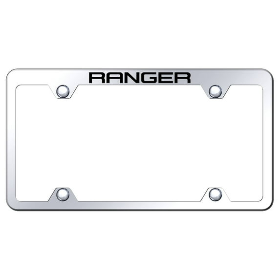 Ford Ranger Logo Stainless Steel Wide Body Truck License Plate Frame (Chrome)