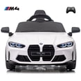 thumbnail image 1 of 12V Electric Car for Kids, Officially Licensed BMW M4 Ride On Car with Remote Control, 3 Speeds, LED Lights, Battery Powered Cars for Kids, Ride On Toys for Boys & Girls, White, 1 of 11