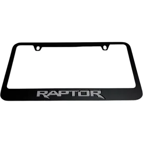 Ford Raptor 3D Matte Black Carbon Steel License Plate Frame Official Licensed